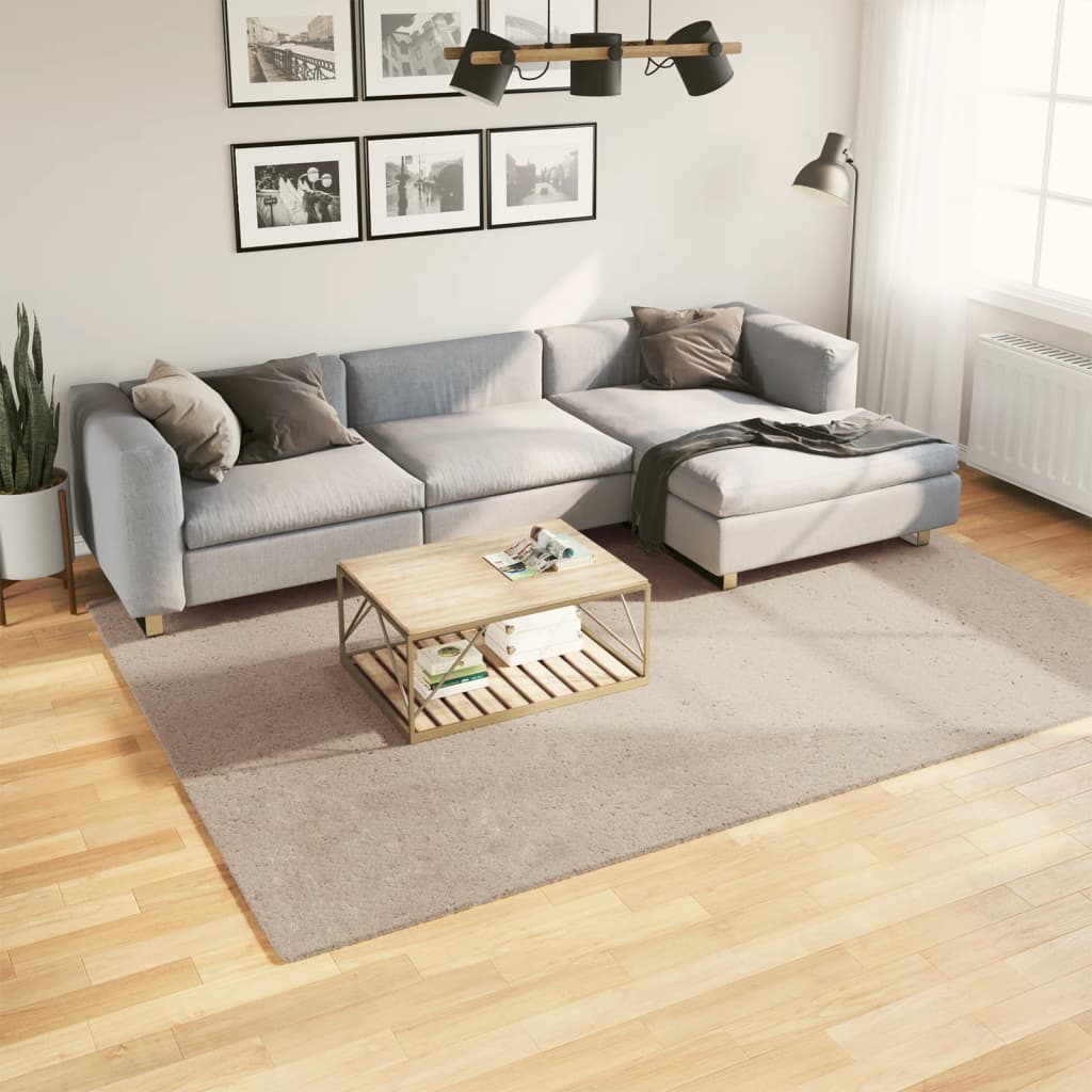 Vloerkleed HUARTE laagpolig zacht wasbaar 200x280cm zandkleurig
