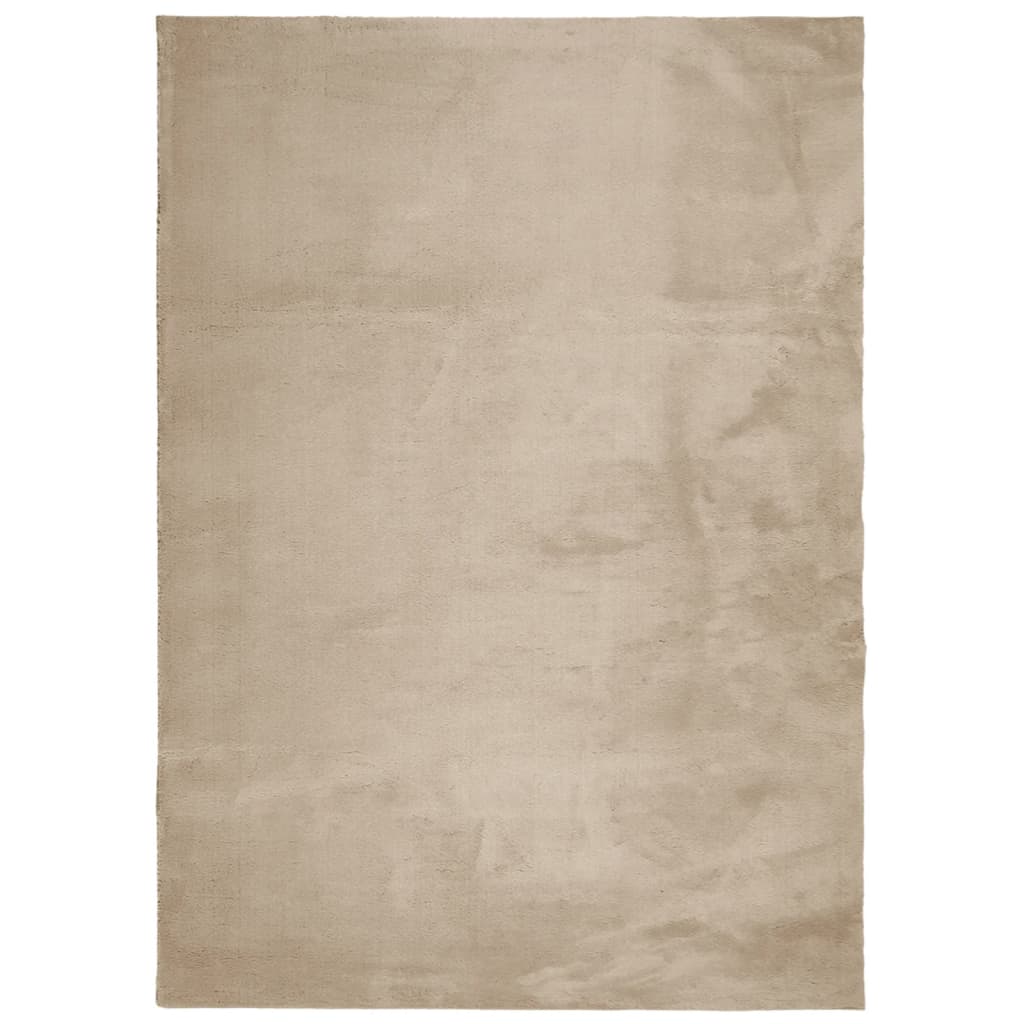Vloerkleed HUARTE laagpolig zacht wasbaar 240x340cm zandkleurig