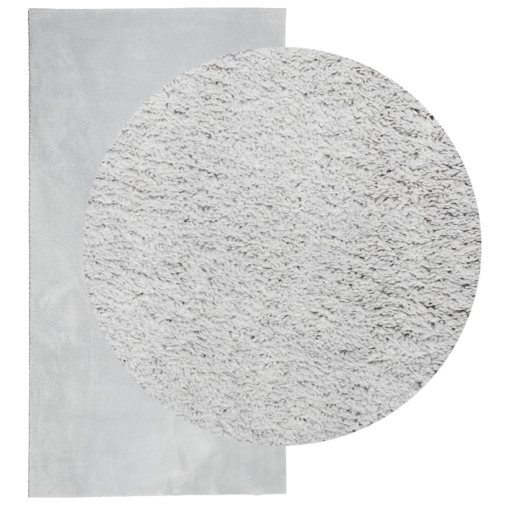 Vloerkleed HUARTE laagpolig zacht wasbaar 80x150 cm grijs