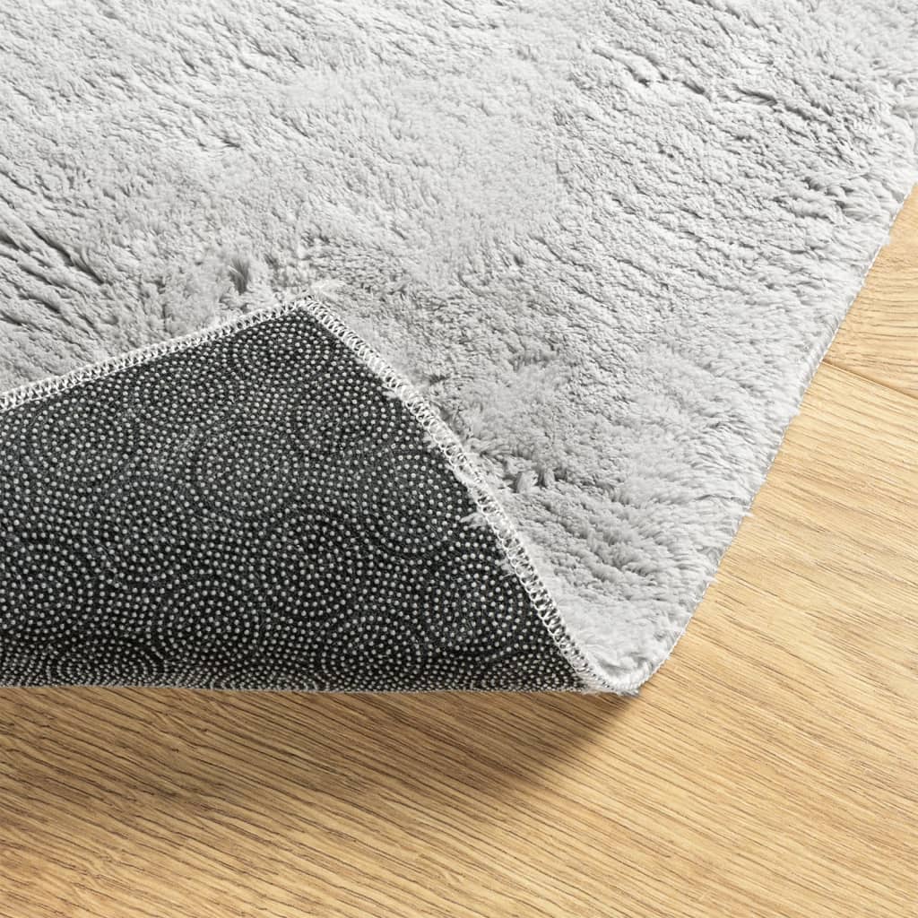 Vloerkleed HUARTE laagpolig zacht wasbaar 80x150 cm grijs