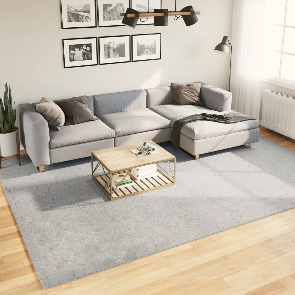 Vloerkleed HUARTE laagpolig zacht wasbaar 240x340 cm grijs