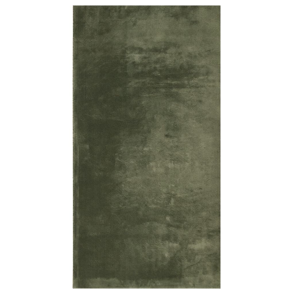 Vloerkleed HUARTE laagpolig zacht wasbaar 60x110 cm bosgroen