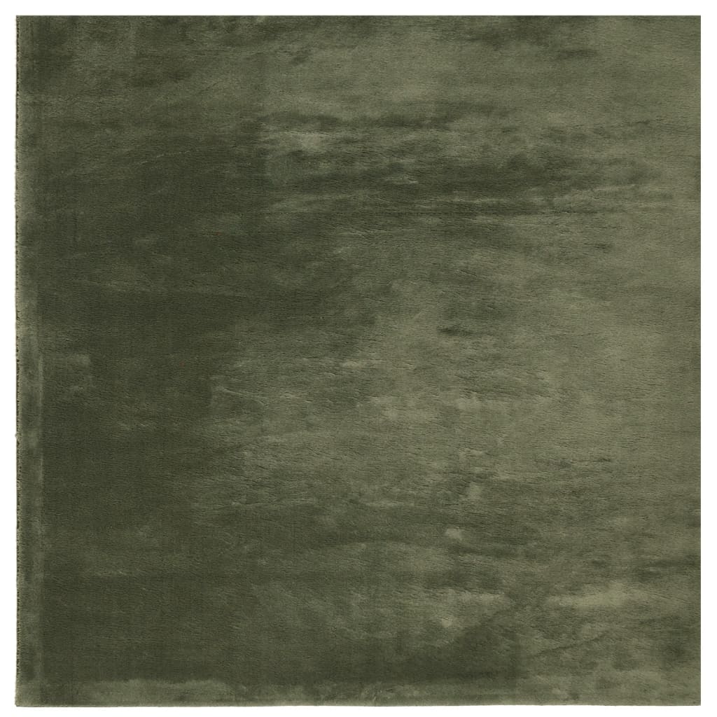 Vloerkleed HUARTE laagpolig zacht wasbaar 240x240 cm bosgroen