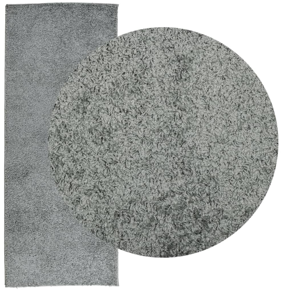 Vloerkleed PAMPLONA shaggy hoogpolig modern 80x200 cm groen