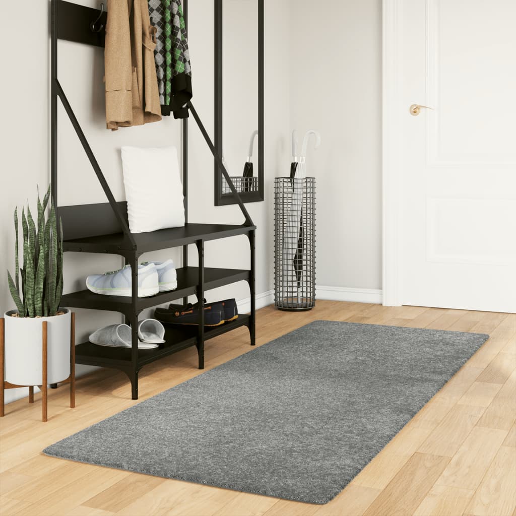 Vloerkleed PAMPLONA shaggy hoogpolig modern 80x200 cm groen