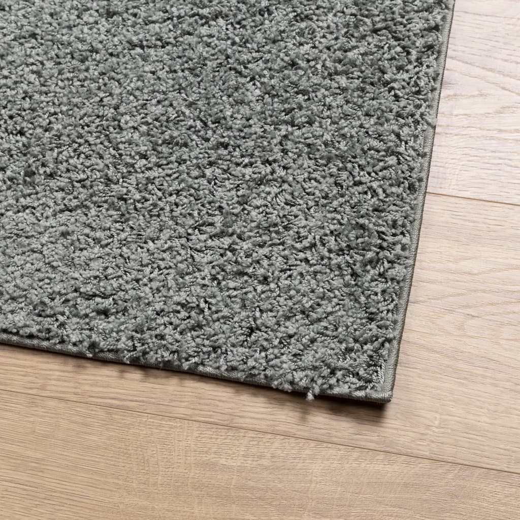 Vloerkleed PAMPLONA shaggy hoogpolig modern 80x250 cm groen