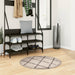 Vloerkleed PAMPLONA shaggy hoogpolig Ø 80 cm beige antraciet