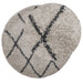 Vloerkleed PAMPLONA shaggy hoogpolig Ø 100 cm beige antraciet