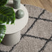 Vloerkleed PAMPLONA shaggy hoogpolig Ø 100 cm beige antraciet