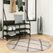 Vloerkleed PAMPLONA shaggy hoogpolig Ø 120 cm beige antraciet