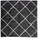 Vloerkleed PAMPLONA shaggy hoogpolig 120x120 cm zwart en crème