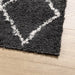 Vloerkleed PAMPLONA shaggy hoogpolig 120x120 cm zwart en crème