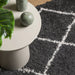 Vloerkleed PAMPLONA shaggy hoogpolig 120x120 cm zwart en crème