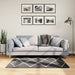 Vloerkleed PAMPLONA shaggy hoogpolig 120x120 cm zwart en crème
