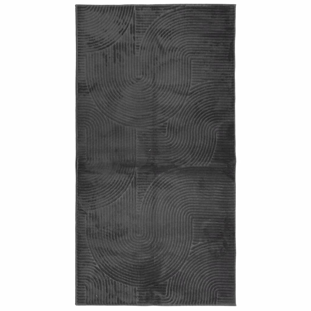 Vloerkleed IZA laagpolig Scandinavisch 80x150 cm antraciet
