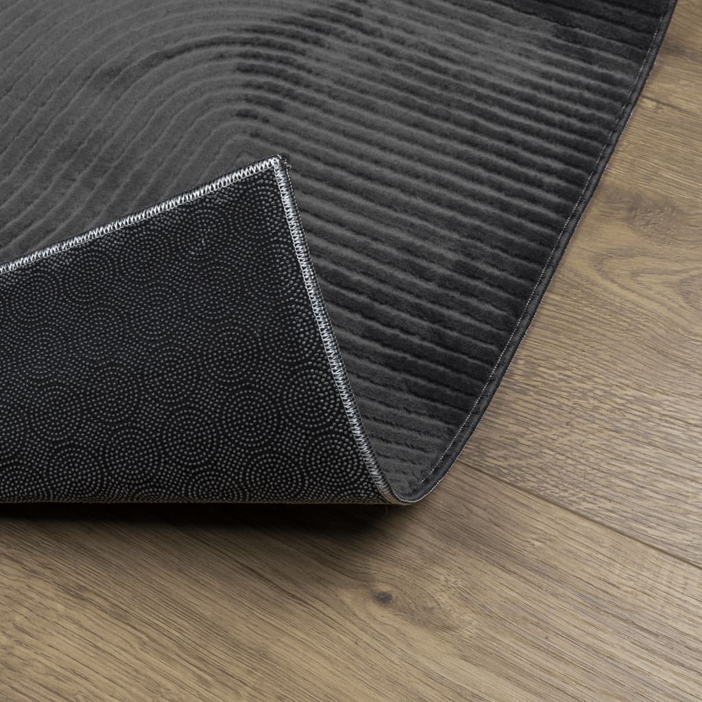 Vloerkleed IZA laagpolig Scandinavisch 100x200 cm antraciet