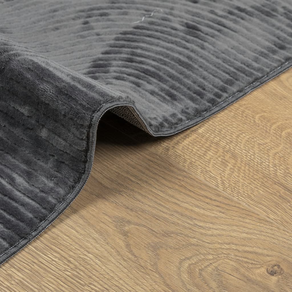 Vloerkleed IZA laagpolig Scandinavisch 160x230 cm antraciet