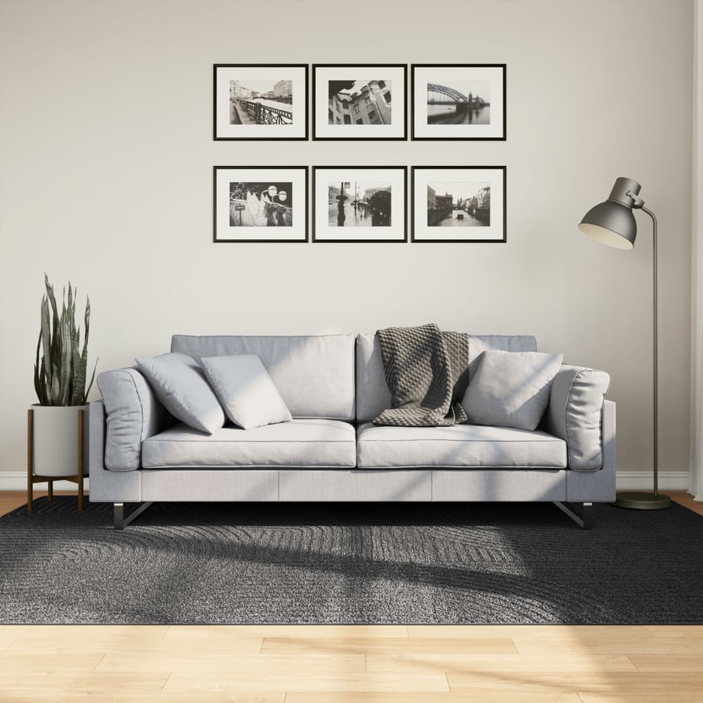 Vloerkleed IZA laagpolig Scandinavisch 160x230 cm antraciet