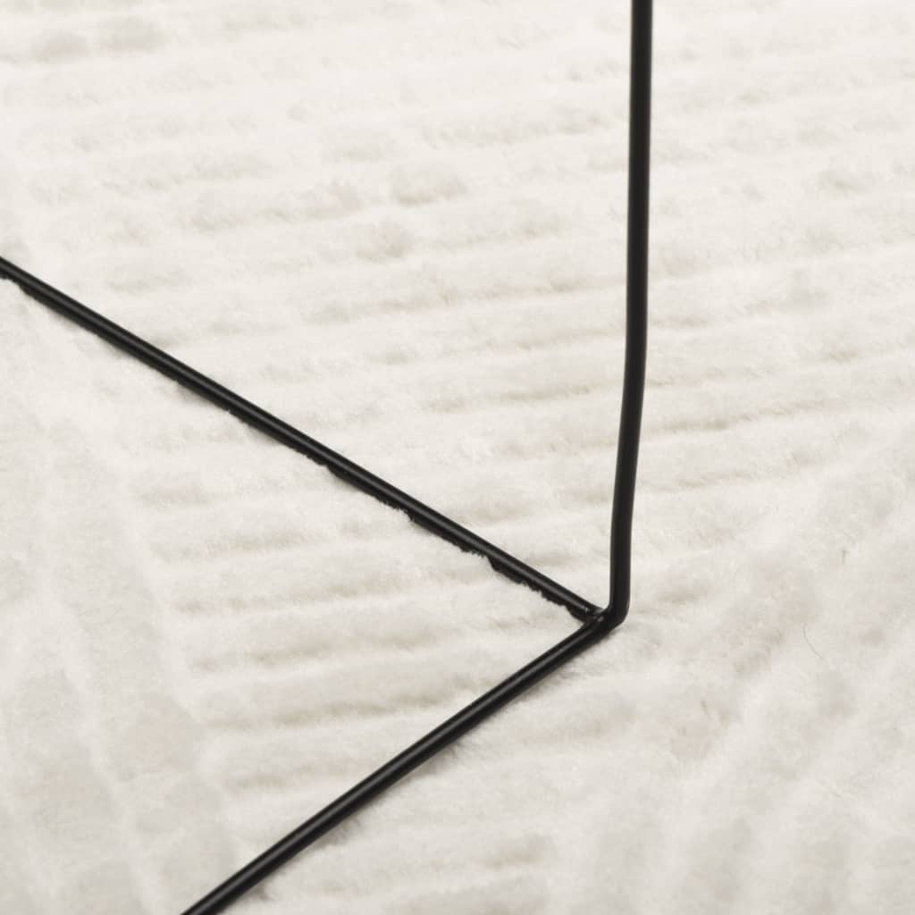 Vloerkleed IZA laagpolig Scandinavisch Ø 80 cm crèmekleurig