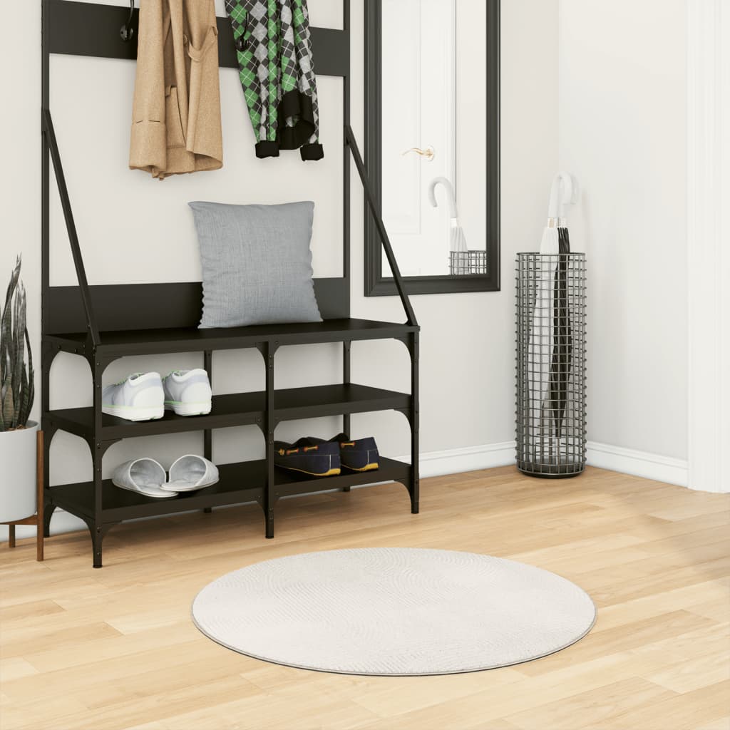 Vloerkleed IZA laagpolig Scandinavisch Ø 80 cm crèmekleurig