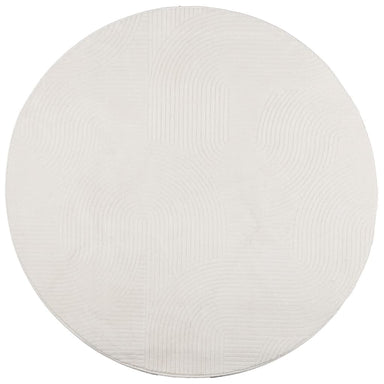 Vloerkleed IZA laagpolig Scandinavisch Ø 120 cm crèmekleurig