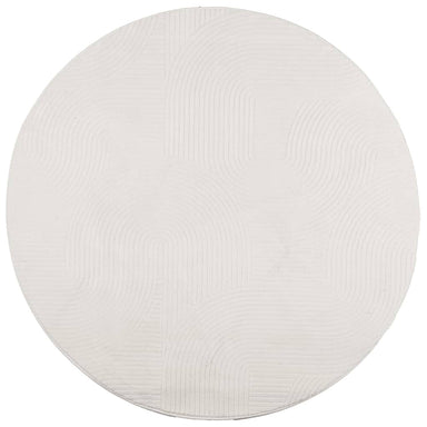 Vloerkleed IZA laagpolig Scandinavisch Ø 160 cm crèmekleurig