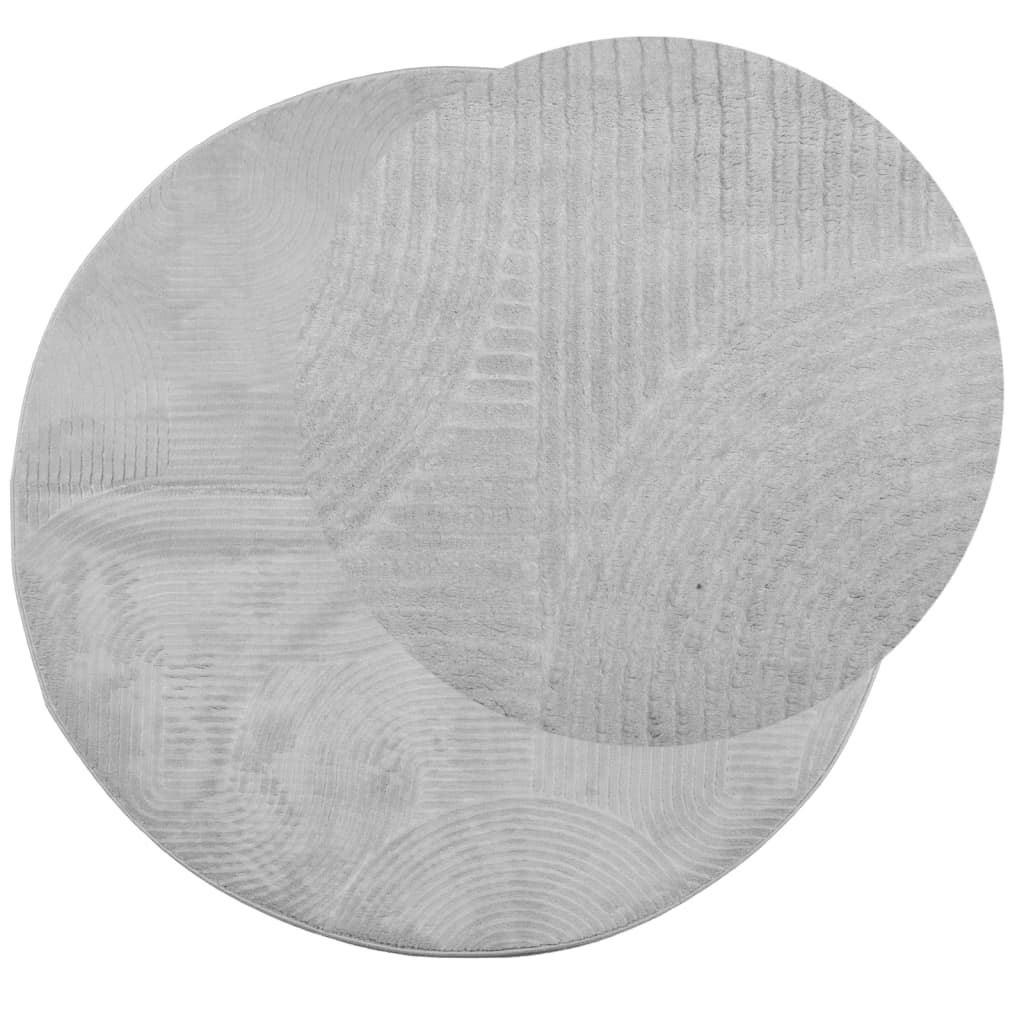 Vloerkleed IZA laagpolig Scandinavisch Ø 80 cm grijs