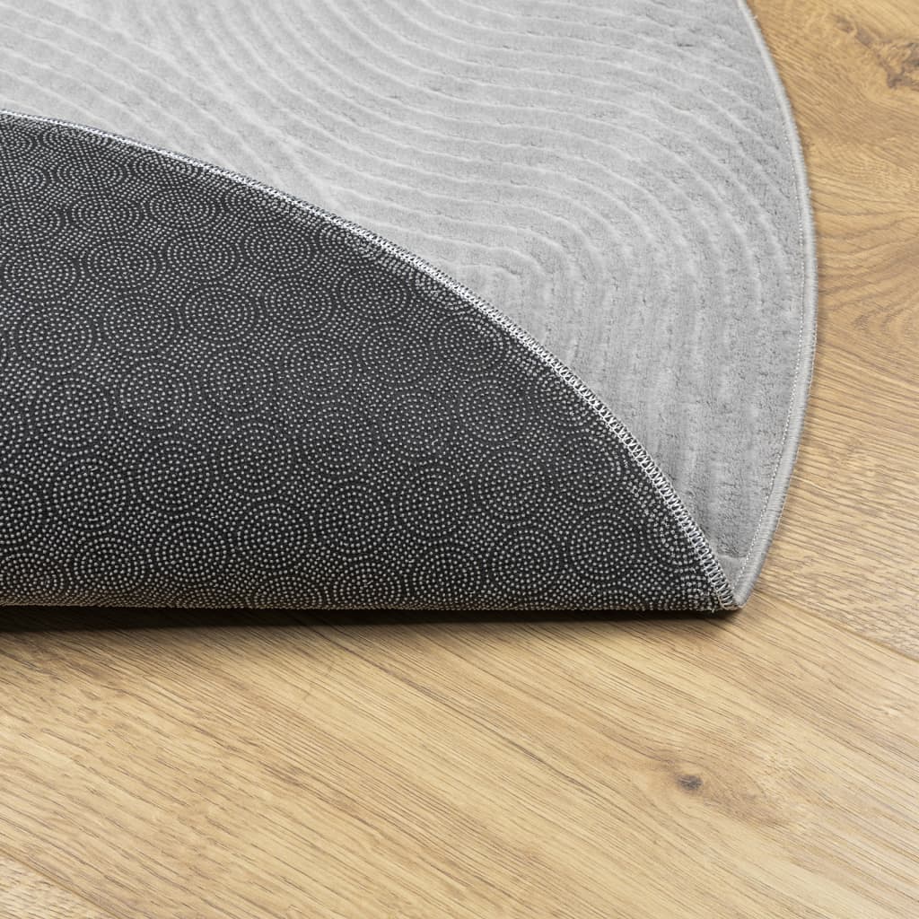 Vloerkleed IZA laagpolig Scandinavisch Ø 100 cm grijs
