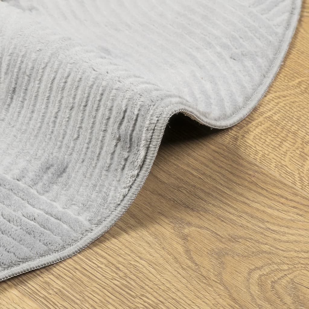 Vloerkleed IZA laagpolig Scandinavisch Ø 160 cm grijs
