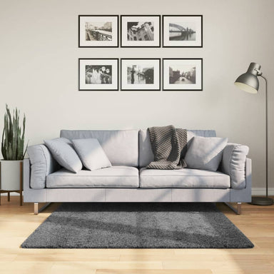 Vloerkleed OVIEDO laagpolig 120x120 cm antracietkleurig