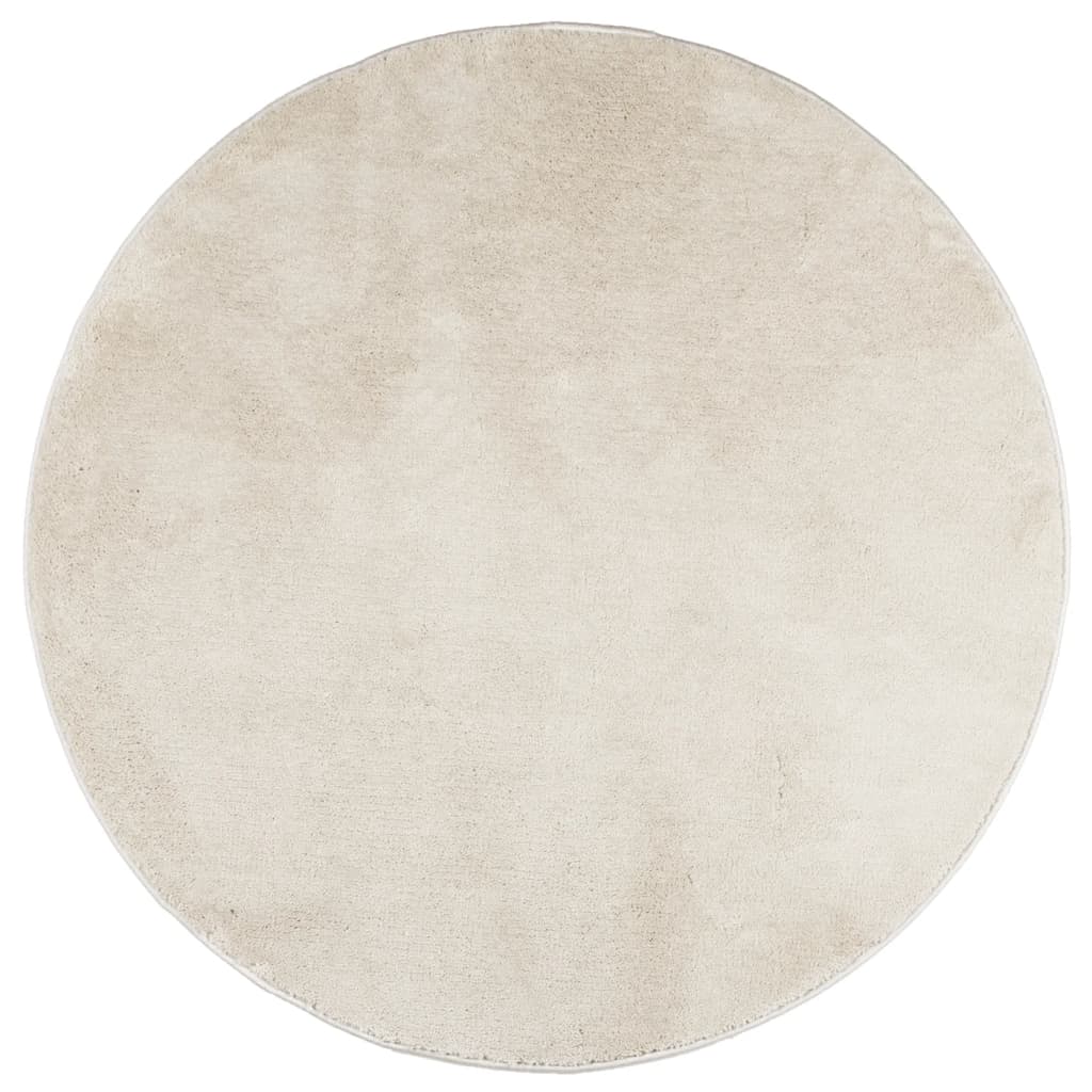 Vloerkleed OVIEDO laagpolig Ø 160 cm beige