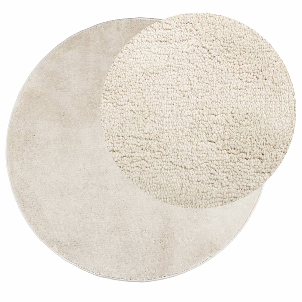 Vloerkleed OVIEDO laagpolig Ø 160 cm beige