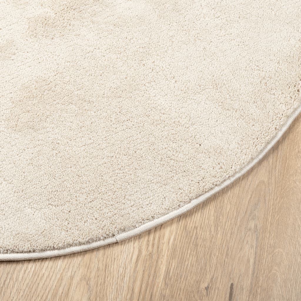 Vloerkleed OVIEDO laagpolig Ø 160 cm beige