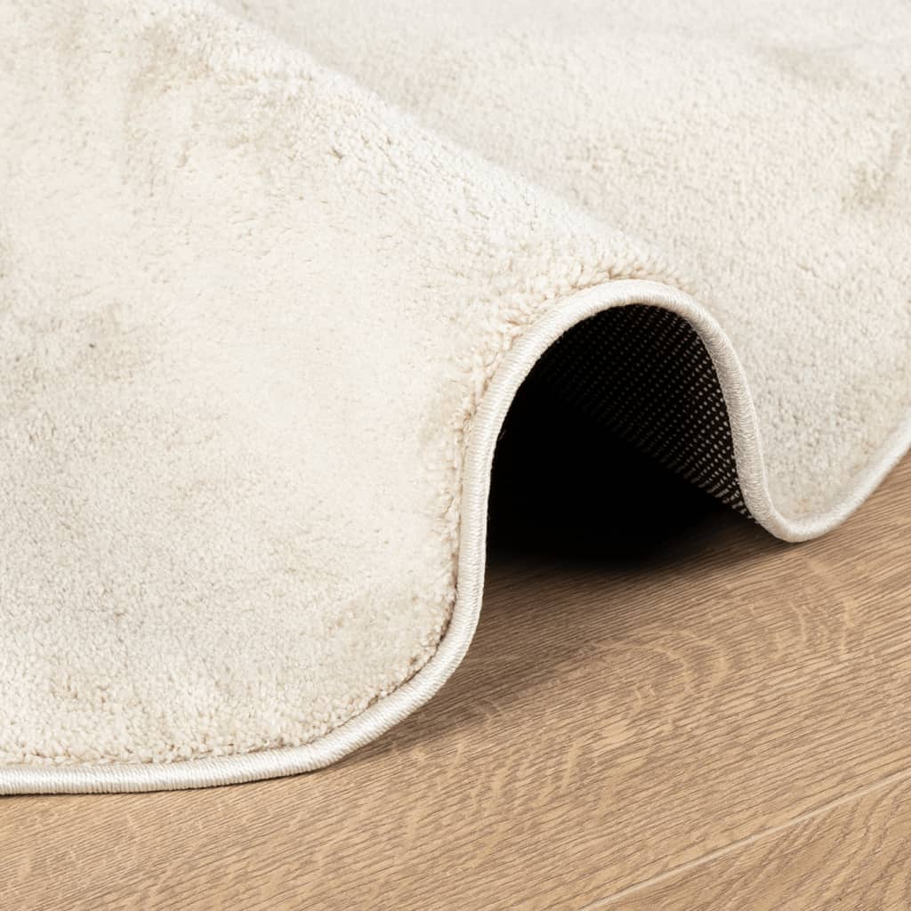 Vloerkleed OVIEDO laagpolig Ø 160 cm beige