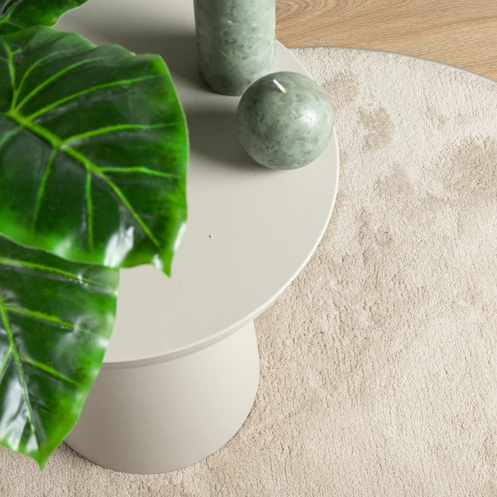 Vloerkleed OVIEDO laagpolig Ø 160 cm beige