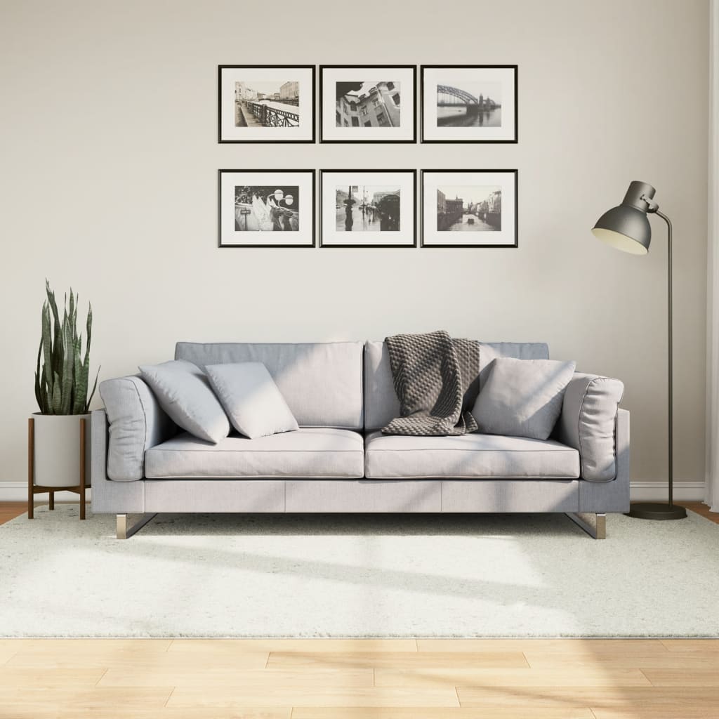 Vloerkleed OVIEDO laagpolig 160x230 cm crèmekleurig