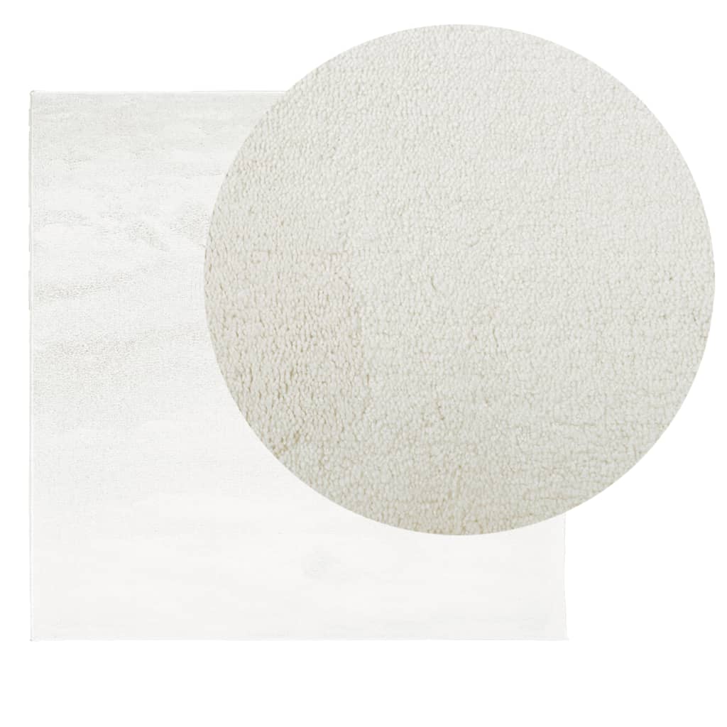 Vloerkleed OVIEDO laagpolig 200x200 cm crèmekleurig