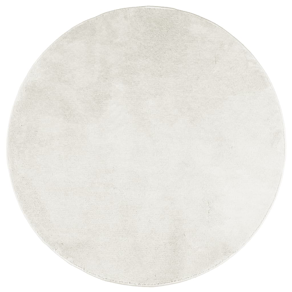 Vloerkleed OVIEDO laagpolig Ø 160 cm crèmekleurig