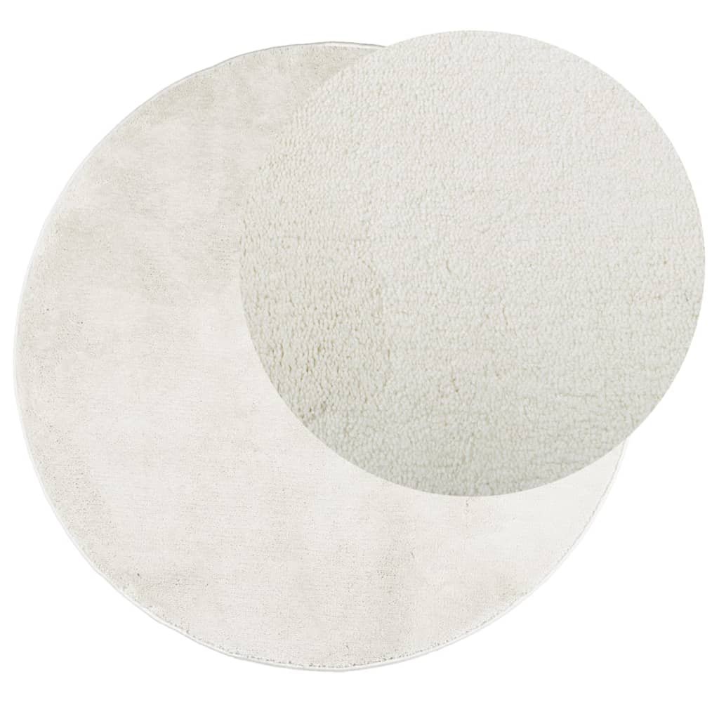 Vloerkleed OVIEDO laagpolig Ø 160 cm crèmekleurig