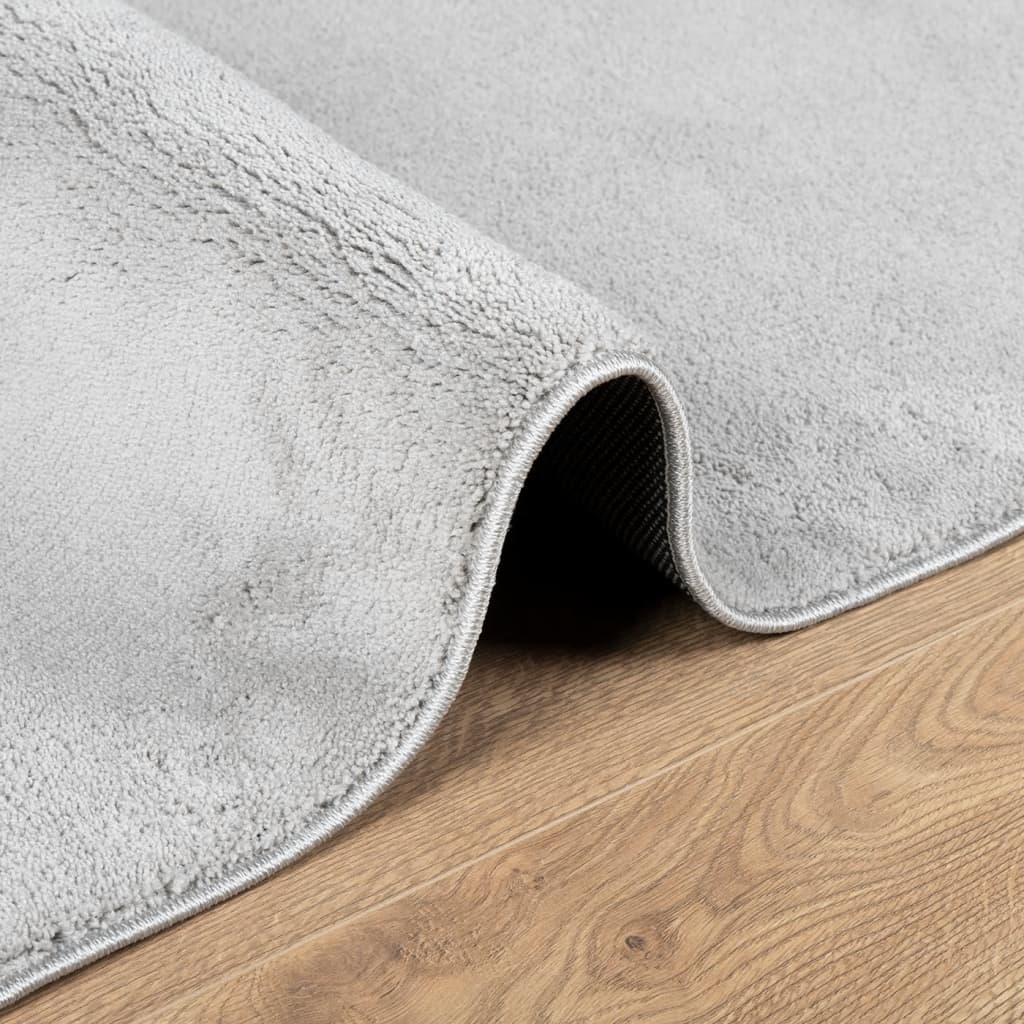 Vloerkleed OVIEDO laagpolig 80x250 cm grijs