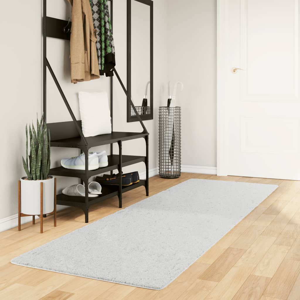 Vloerkleed OVIEDO laagpolig 80x250 cm grijs