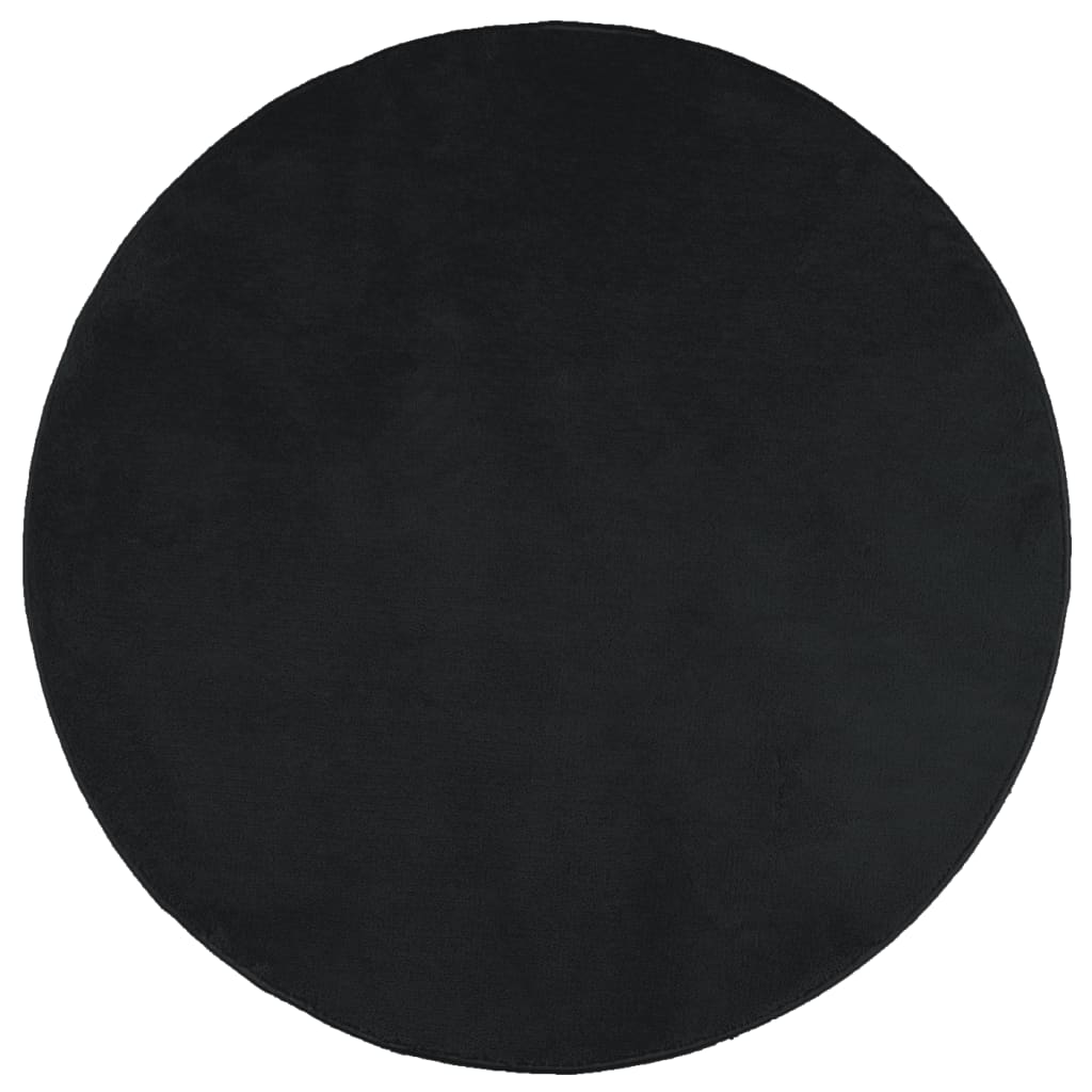 Vloerkleed OVIEDO laagpolig Ø 160 cm zwart