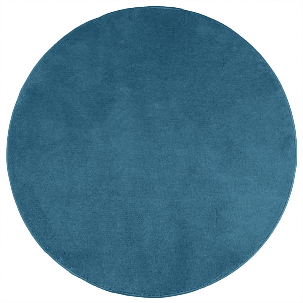 Vloerkleed OVIEDO laagpolig Ø 160 cm turquoise