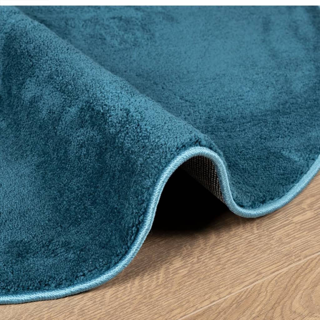 Vloerkleed OVIEDO laagpolig Ø 160 cm turquoise