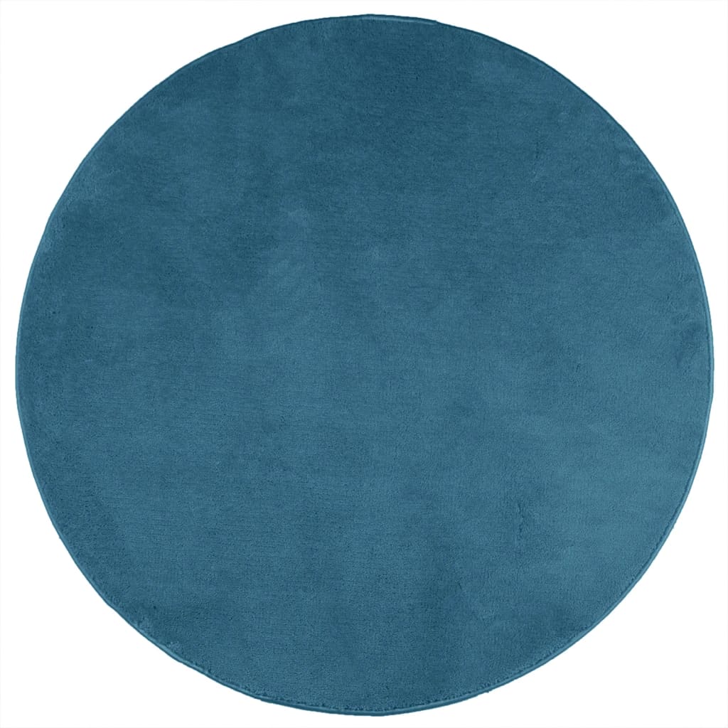 Vloerkleed OVIEDO laagpolig Ø 200 cm turquoise