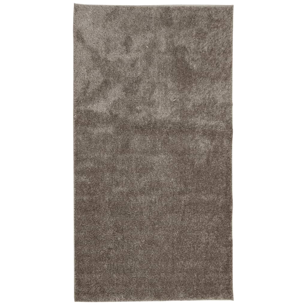 Vloerkleed ISTAN hoogpolig glanzend 80x150 cm grijs