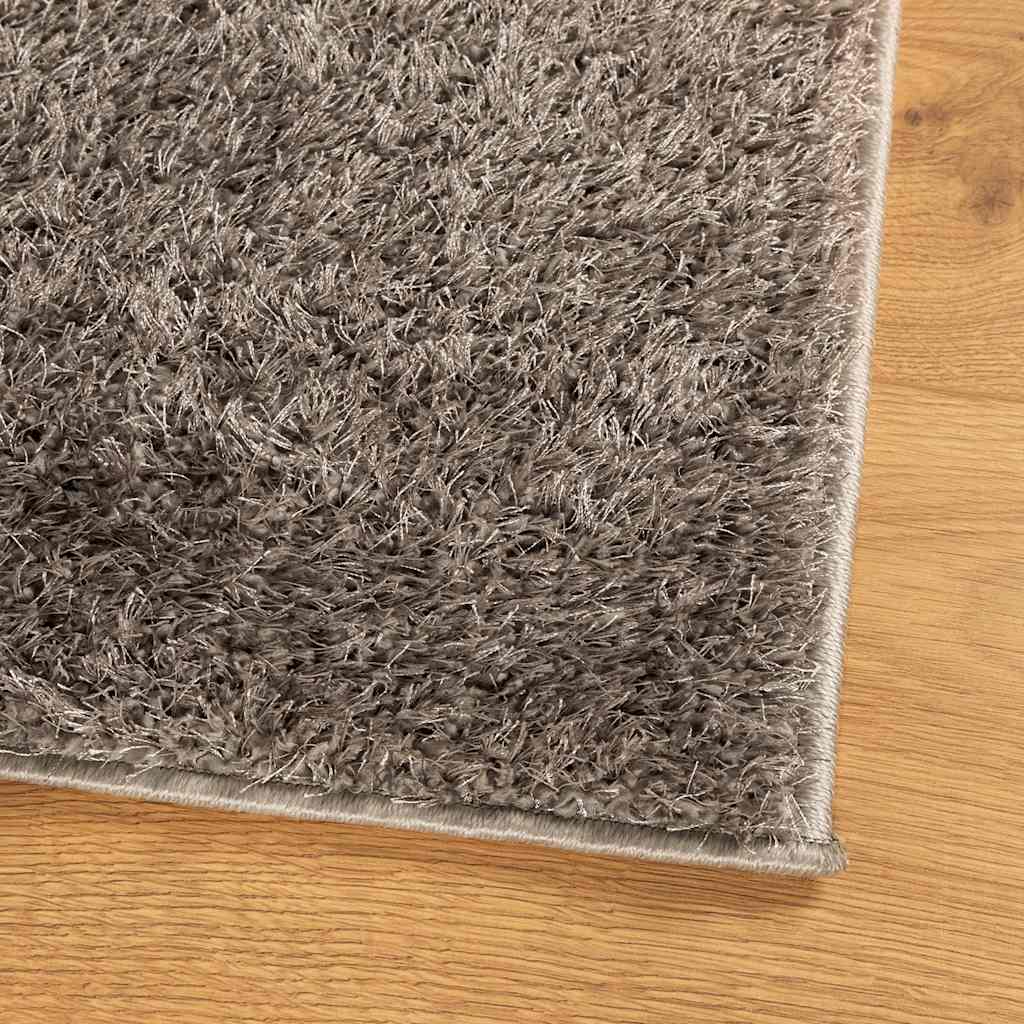 Vloerkleed ISTAN hoogpolig glanzend 80x150 cm grijs