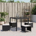 Tuinkrukken 4 st met kussens 41x41x36 cm poly rattan zwart
