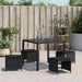 Tuinkrukken 4 st met kussens 41x41x36 cm poly rattan zwart