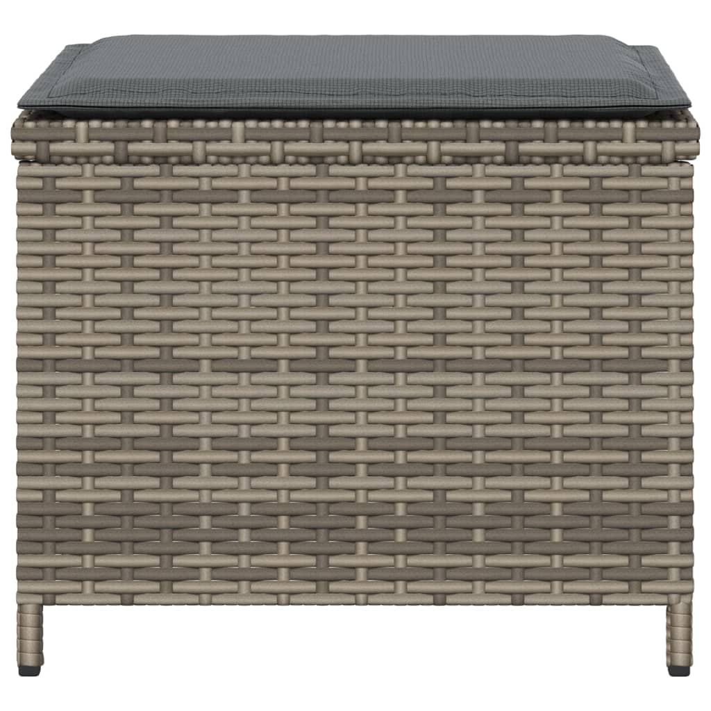Tuinkrukken 4 st met kussens 41x41x36 cm poly rattan grijs